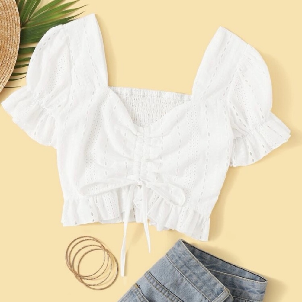 Romwe Drawstring Crop stop